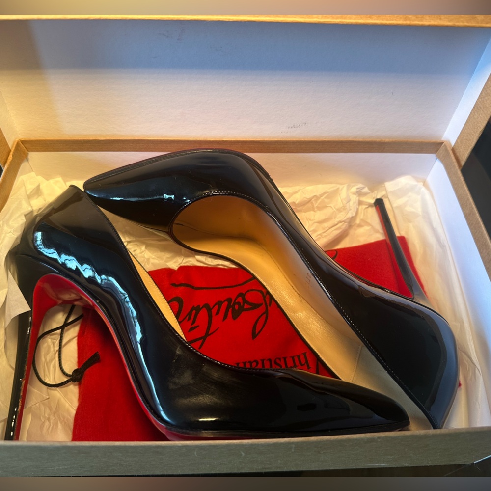 Christian Louboutin Pigalle Follies 100 Patent Black Heels EU 39 - Picture 3 of 17